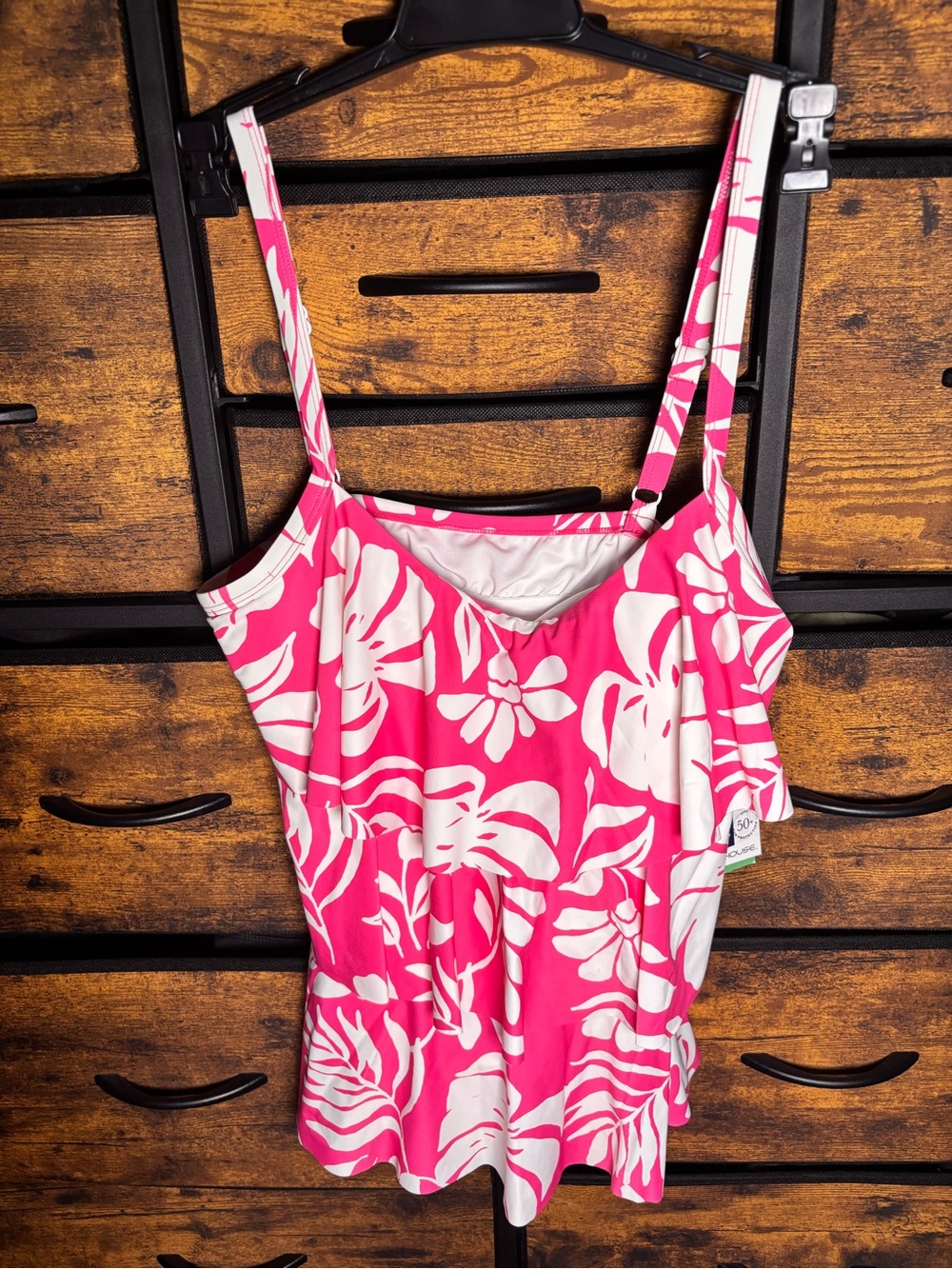 Beach House Pink and White Floral Swim Bikini size 8